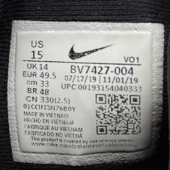 Nike LeBron Witness IV Mens Sz 15 Zoom Freak 1 Black Purple Yel Basketball Shoes - Picture 9 of 12